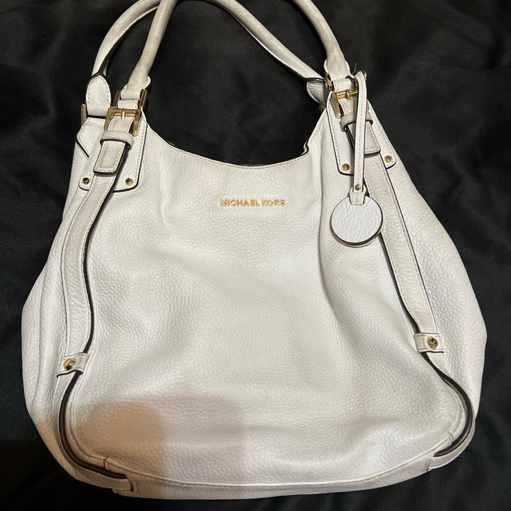 Michael Kors Cream Leather Shoulder Bag